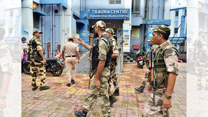 CISF personnel stand guard at RG Kar hospital, Kolkata | Picture For Representation | ANI