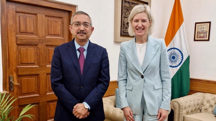 Ministry of External Affairs Secretary (West) Tanmaya Lal and European Parliament Chair of the Delegation for Relations with India, Angelika Niebler | X/@MEAIndia