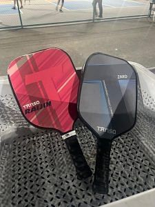 Pickleball paddles are thick, with short handles. The most common materials used to make these paddles are graphite, wood, carbon fibre, and fibreglass | Photo: Triya Gulati, ThePrint