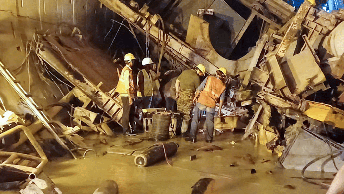 Representational Image | Indian Army's Engineer Task force carries rescue operation at the Srisailam Left Bank Canal (SLBC) project site where a part of the tunnel collapsed | X/@laSouthern via PTI