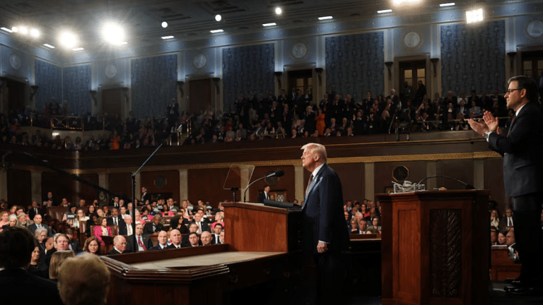 Trump celebrates aggressive start to term in speech to Congress, draws catcalls from Democrats