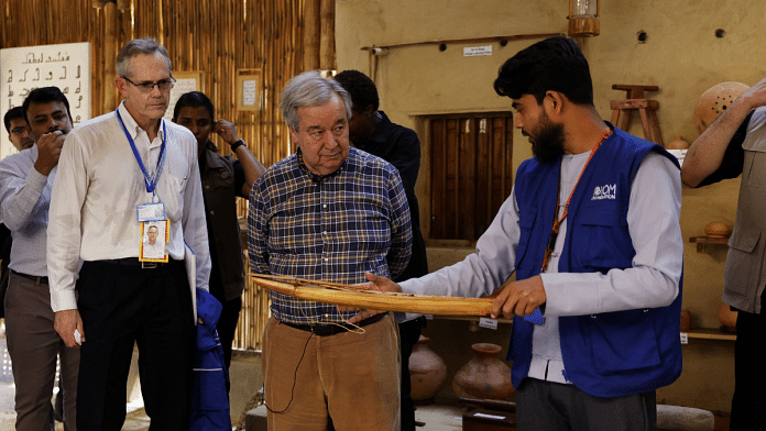 United Nations Secretary-General Antonio Guterres visits a Rohingya cultural memory center at the Rohingya refugee camp in Cox's Bazar, Bangladesh Friday | Reuters/Mohammad Ponir Hossain