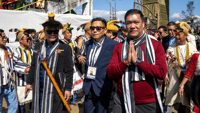 Relatives of Arunachal Pradesh CM Pema Khandu (maroon sweatshirt) are accused of getting undue benefit in award of govt's contracts | X/@PemaKhanduBJP