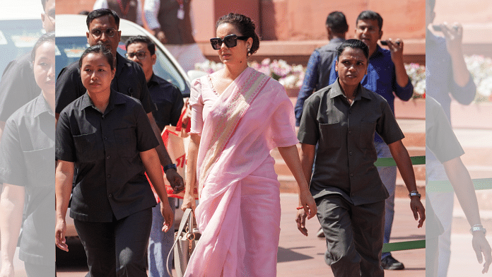 File photo of actor and BJP MP Kangana Ranaut during the Budget session of Parliament | PTI