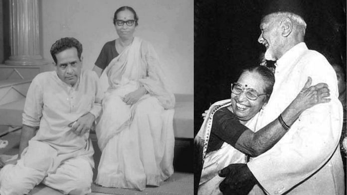Classical singer Gangubai Hangal with Bhimsen Joshi (left) and Bismillah Khan (right)