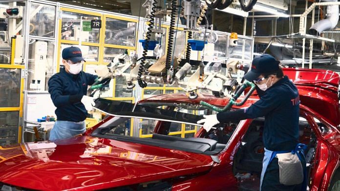 Workers in a Toyota factory