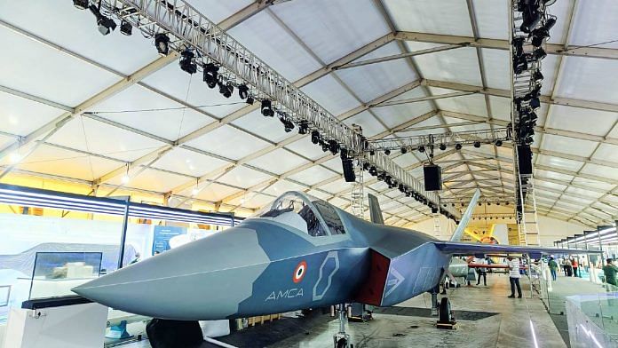 A view of the Advanced Medium Combat Aircraft (AMCA) fighter aircraft designed by the Aeronautical Development Agency (ADA) | Photo: ANI