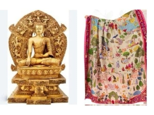 PM Modi gifts brass statue of Sarnath Buddha to Thailand's King, brocade silk shawl to Queen PM Modi gifts brass statue of Sarnath Buddha to Thailand's King, brocade silk shawl to Queen