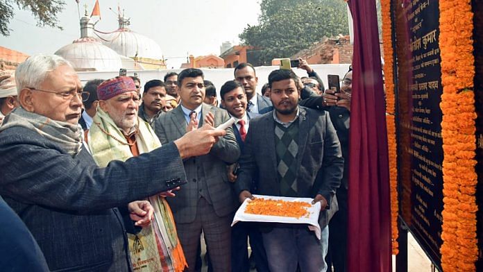 File photo of Bihar CM Nitish Kumar and BJP leader Ashwini Kumar Choubey | ANI