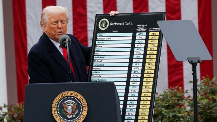 US President Donald Trump announces reciprocal tariffs at the White House Wednesday | Reuters