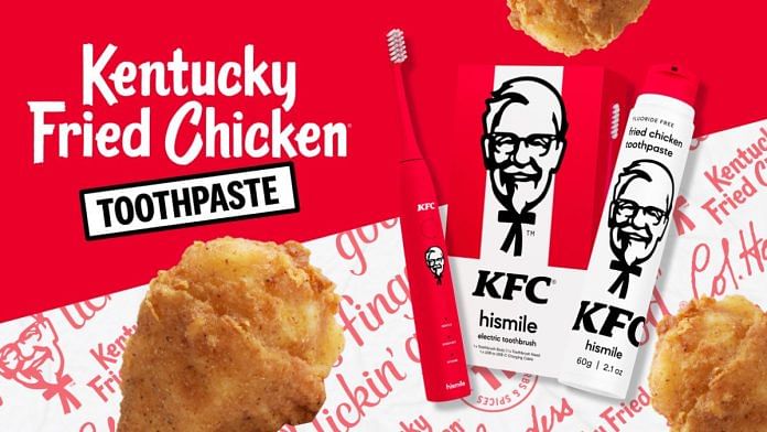 KFC launched fried chicken toothpaste in partnership with Hismile | Photo: Via X/@foodbeast