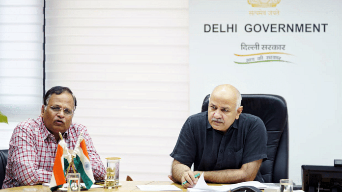 File photo of former Delhi ministers and AAP leaders Satyendra Jain and Manish Sisodia | ANI