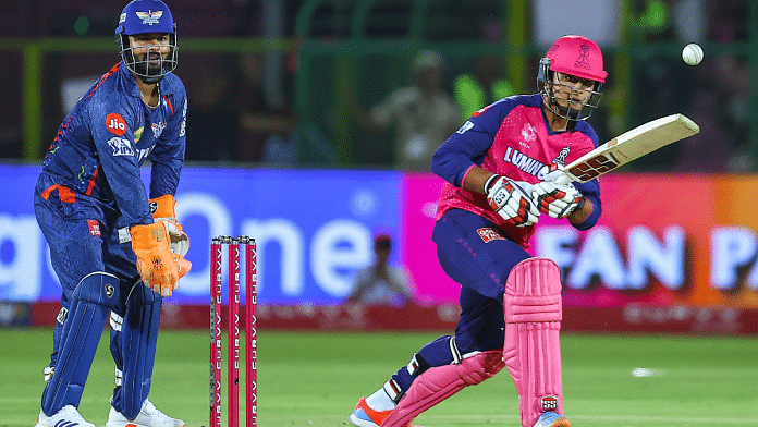 Rajasthan Royals' Vaibhav Suryavanshi plays a shot during IPL 2025 T20 cricket match against Lucknow Super Giants at Sawai Mansingh Stadium in Jaipur, Saturday | PTI
