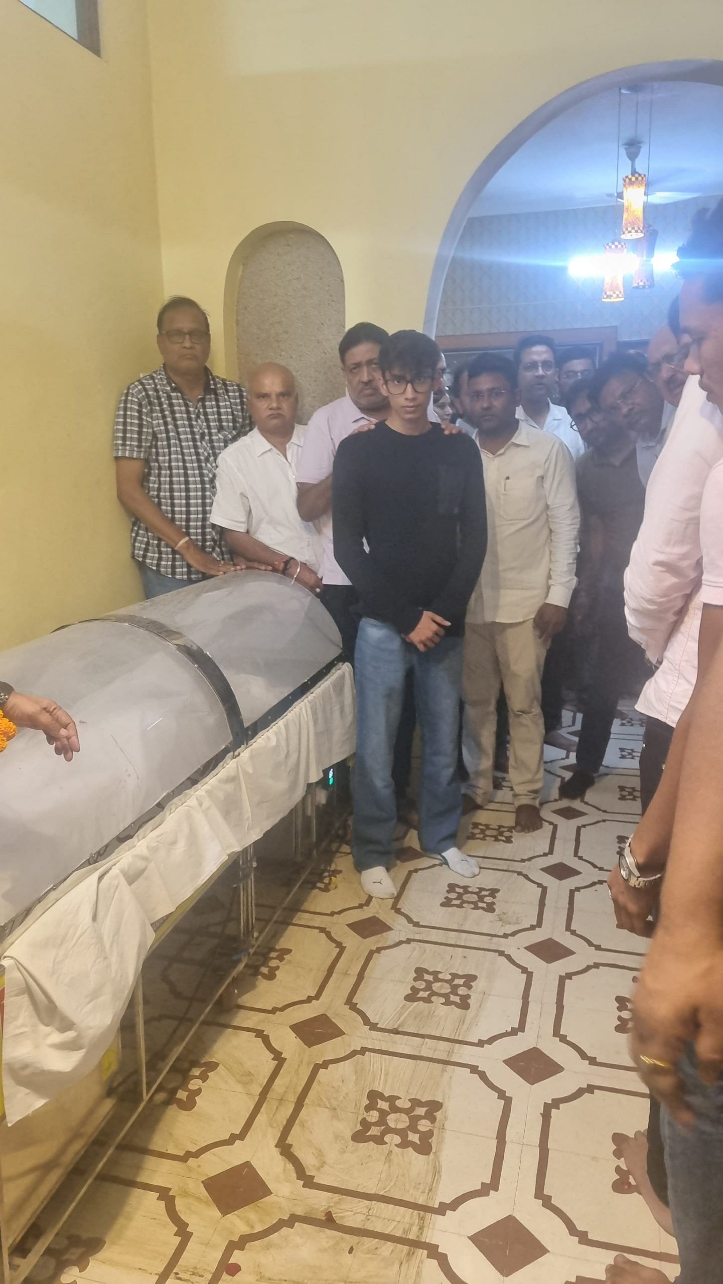 Dinesh Miraniya's body was transported to his Raipur home Wednesday night | Photo by special arrangement