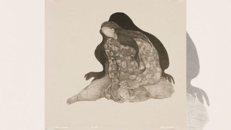 ‘Separation from son’. Artist Nehal Desai’s stunning lithography about melancholy