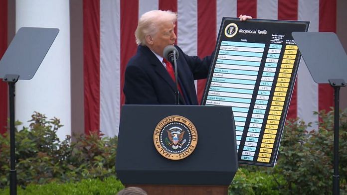 US President Donald Trump announcing 'Liberation Day' tariffs, 2 April