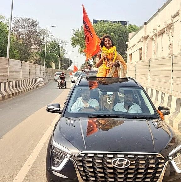 Maithily Mrinalini during her victory lap