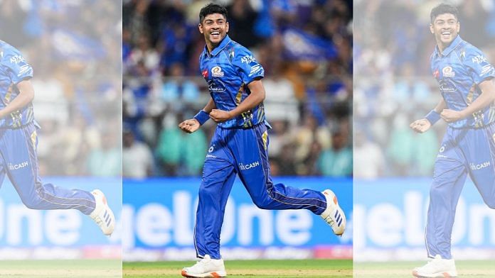 Ashwani Kumar in action in his maiden IPL match for Mumbai Indians Monday | X: @mipaltan