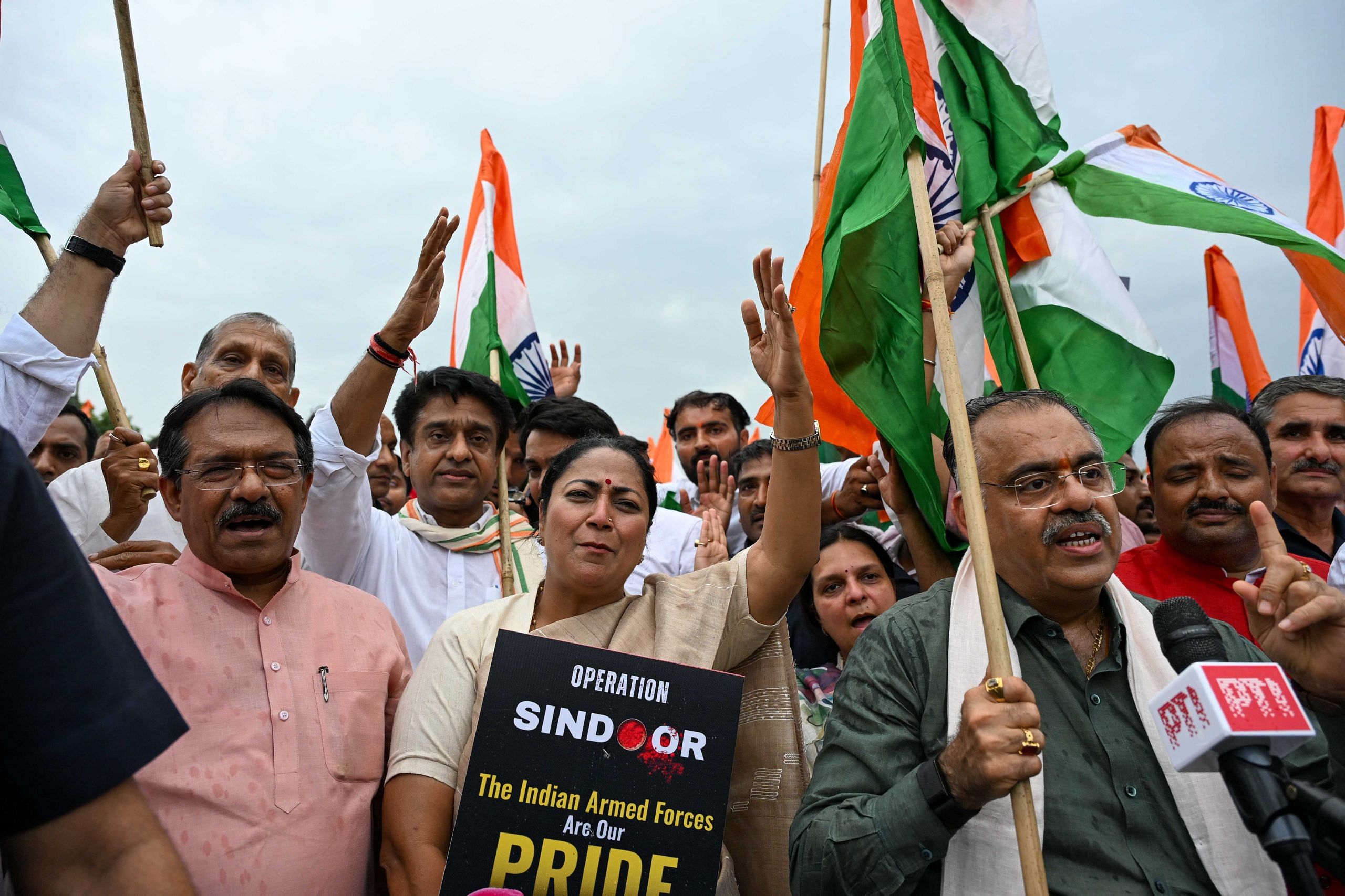 Delhi Chief Minister Rekha Gupta with other BJP leaders at Kartavya Path Tuesday | Suraj Singh Bisht | New Delhi 