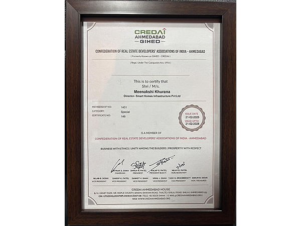 SmartHomes Infrastructure Pvt. Ltd. Joins CREDAI Ahmedabad GIHED, Marking Another Milestone in Its Journey of Excellence