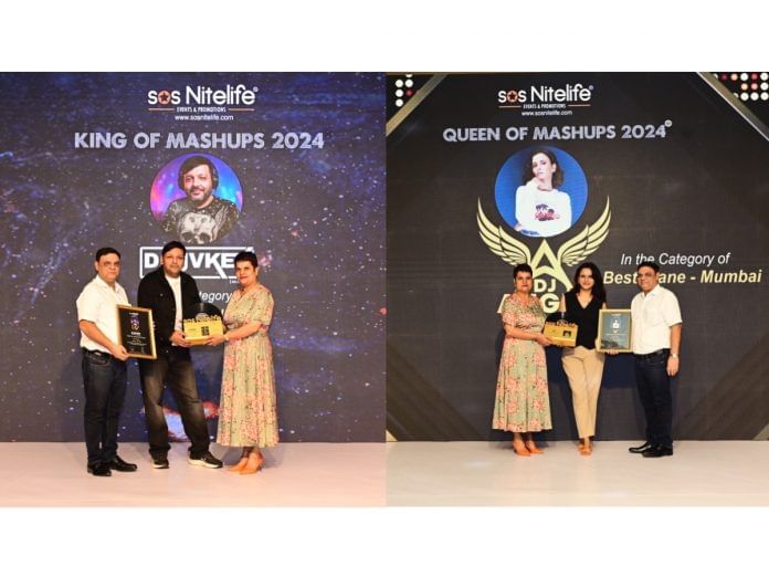SOS Nitelife - honours King of Mashups and Queen of Mashups - Best DJ's and Djane's Pan India 2024