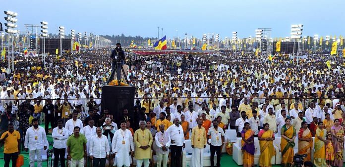 The PMK held its Chithirai Muzhu Nilavu Vanniyar youth conference 11 May near Mamallapuram. | Photo credit X: @draramadoss