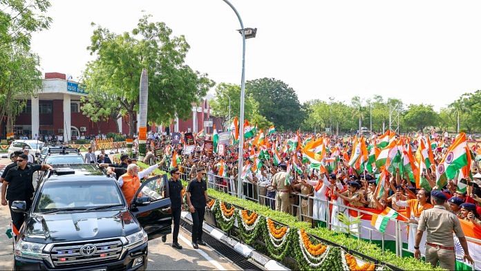 PM Modi at a roadshow in Vadodara, Gujarat on 26 May 2025. | X\@narendramodi