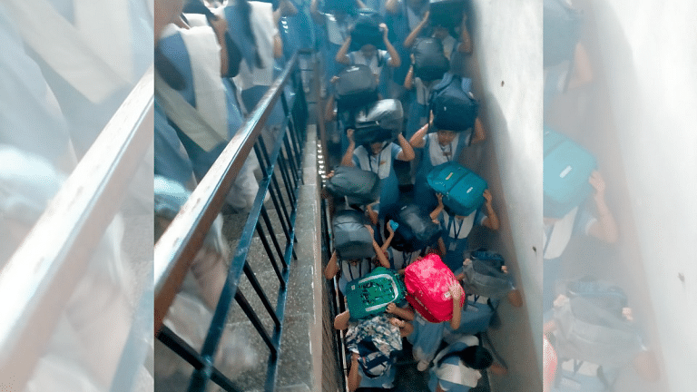 Ducking under desks & making stretchers out of bedsheets, Delhi students learn the mock drill ropes