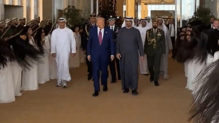 What is Al-Ayyala, the traditional performance that marked Trump’s ceremonial welcome in Abu Dhabi