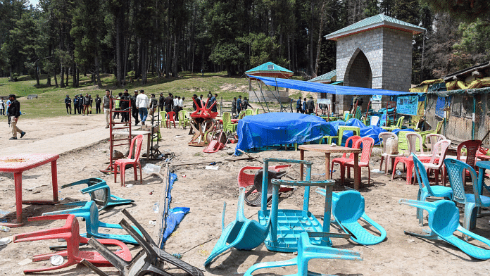 A view of the Baisaran park a day after the 22 April attack. 26 tourists were killed in the massacre. | ANI