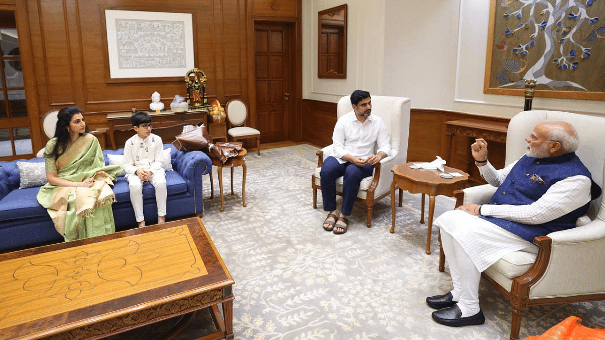 Lokesh during his meeting with Modi in New Delhi | By special arrangement 