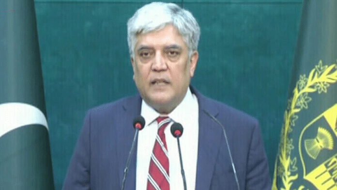 YouTube screengrab from the Pakistani Foreign Office spokesperson's press briefing in Islamabad.