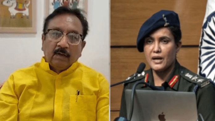 BJP minister's remark on Colonel Qureshi has led to registration of an FIR and court censure. Cong has demanded his removal from Madhya Pradesh Cabinet. | Photo: X