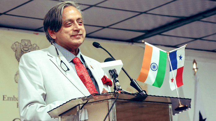 Shashi Tharoor speaks during an interaction with Indian community members in Panama City Wednesday | Photo: ANI