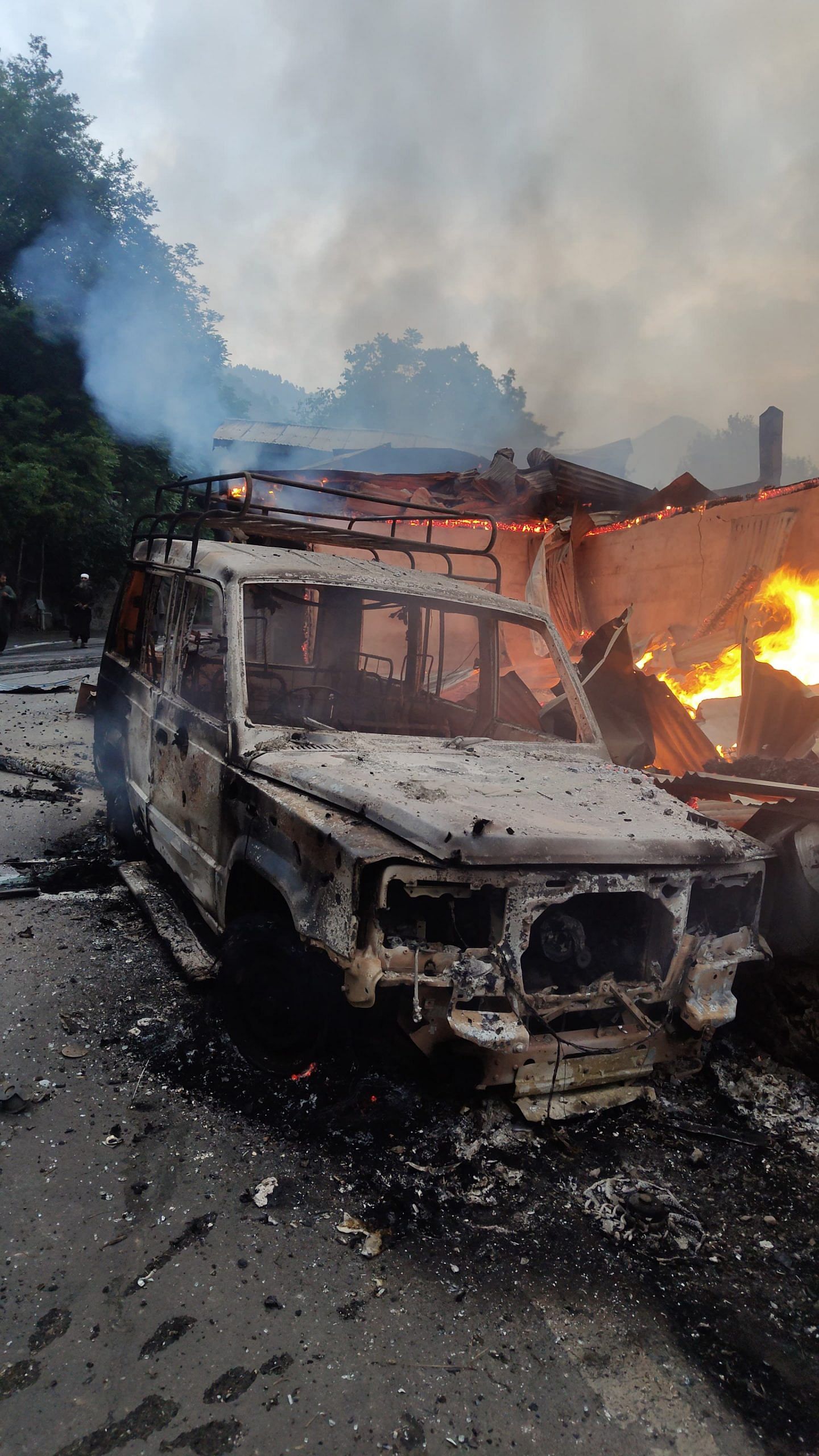 A car on fire in Kupwara | By Special Arrangement | ThePrint