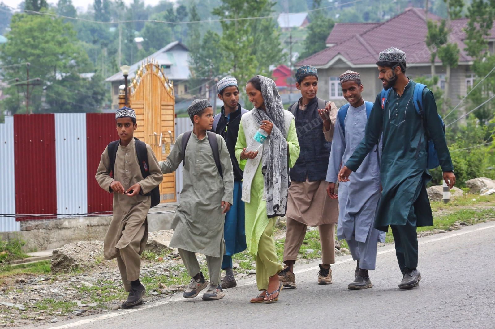 Children returning to their homes in Uri | Photo: Praveen Jain | ThePrint