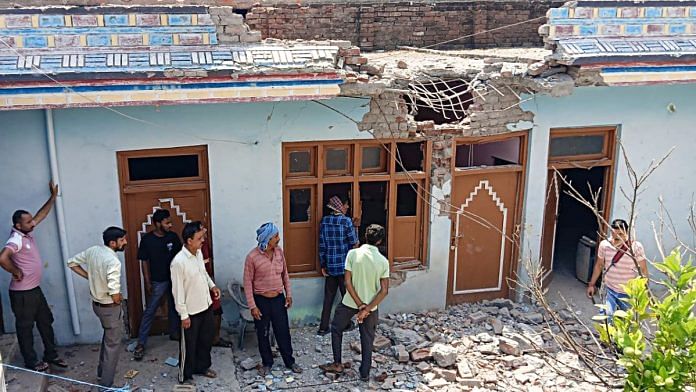 A house damaged by shelling in Akhnoor, Jammu | ANI