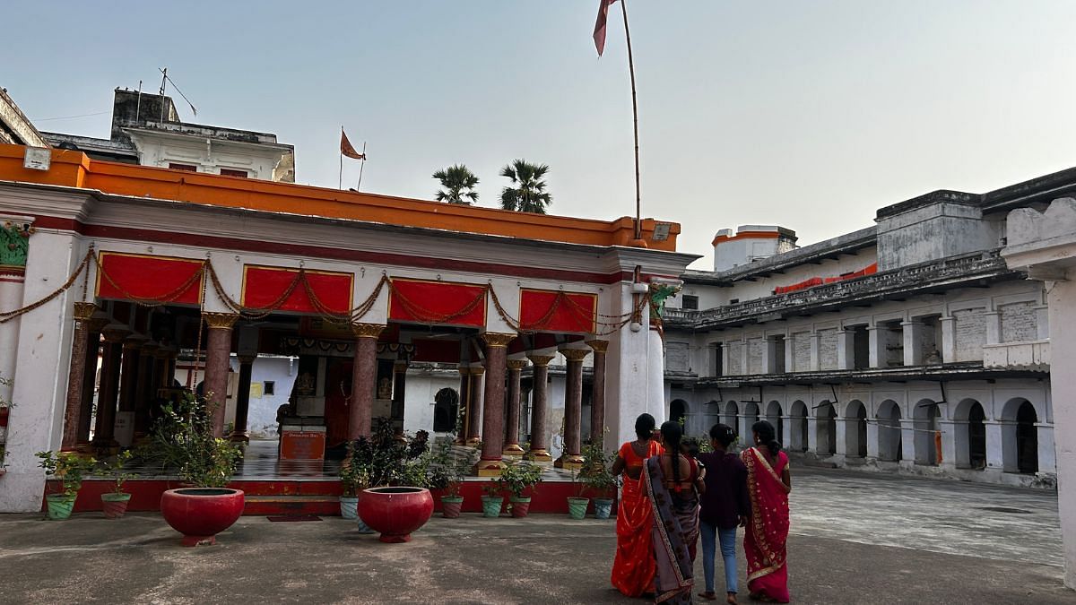 Local visitors from Gaya inside Bodh Gaya Hindu Math, April 2025 | Jyoti Yadav, ThePrint