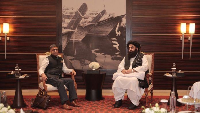 Indian Foreign Secretary with Aghan Acting Minister of Foreign Affairs Mawlawi Amir Khan Muttaqi, 8 January