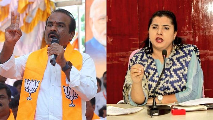File photos: Karnataka BJP MLC N. Ravikumar & IAS officer Fouzia Taranum | X
