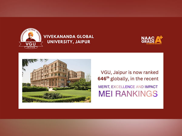 VGU, Jaipur is now ranked 646th globally for Merit, Excellence and Impact (MEI) in the India University Ranking