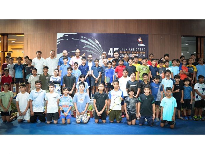 Over 550 players compete at Manav Rachna International School Sector 14 in the 45th FDBA Badminton Championship