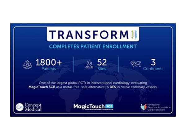 Fondazione Ricerca e Innovazione Cardiovascolare Completes Enrollment in TRANSFORM II RCT, A landmark study comparing MagicTouch SCB vs DES in Native Coronary Vessels