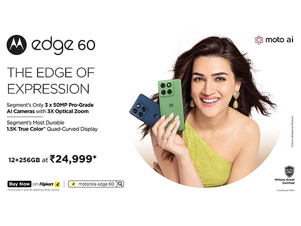 motorola edge 60 with the Segment's Only 3x50MP Pro-Grade AI Camera System goes on sale today at just Rs. 24,999*