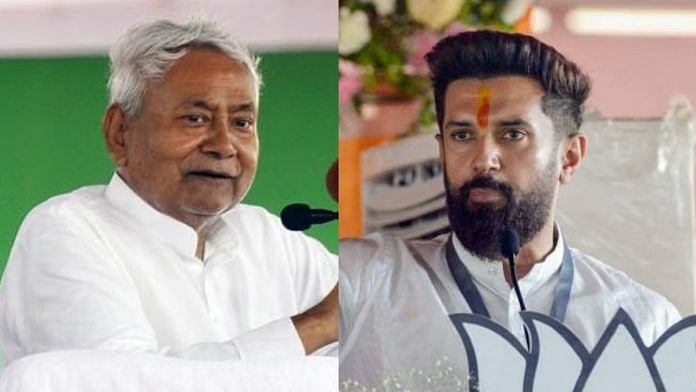 File photos of Bihar CM Nitish Kumar and Union minister Chirag Paswan | ANI