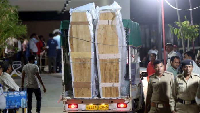 Coffins arrive at Civil Hospital Ahmedabad | Praveen Jain | ThePrint