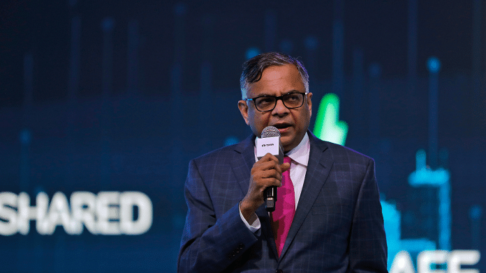 N Chandrasekaran, Chairman of Tata Sons, speaks at the India Auto Expo 2020 in Greater Noida, India, on 5 February 2020. | File Photo | Anushree Fadnavis | Reuters
