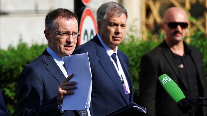 Russian delegation head and presidential adviser, Vladimir Medinsky speaks to the press, after a meeting at Ciragan Palace on the day of the second round of peace talks between Russia and Ukraine, in Istanbul, Turkey, on 2 June 2025. | Murad Sezer | Reuters