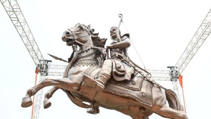 Hours after Yogi Adityanath unveiled a bronze statue of King Suheldev, the Samajwadi Party announced a gold statue after it comes to power in the future.