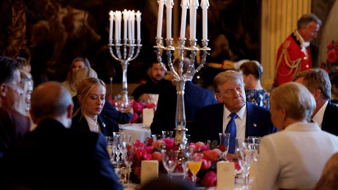 U.S. President Donald Trump and Italy's Prime Minister Giorgia Meloni attend a dinner with NATO heads of state and government at the Paleis Huis ten Bosch ahead of the NATO summit in The Hague, Netherlands, June 24, 2025 | Reuters